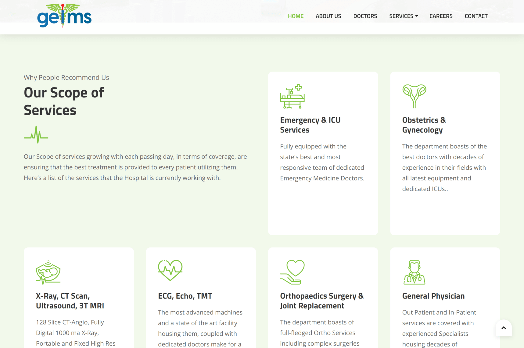 GEIMS Hospital Website